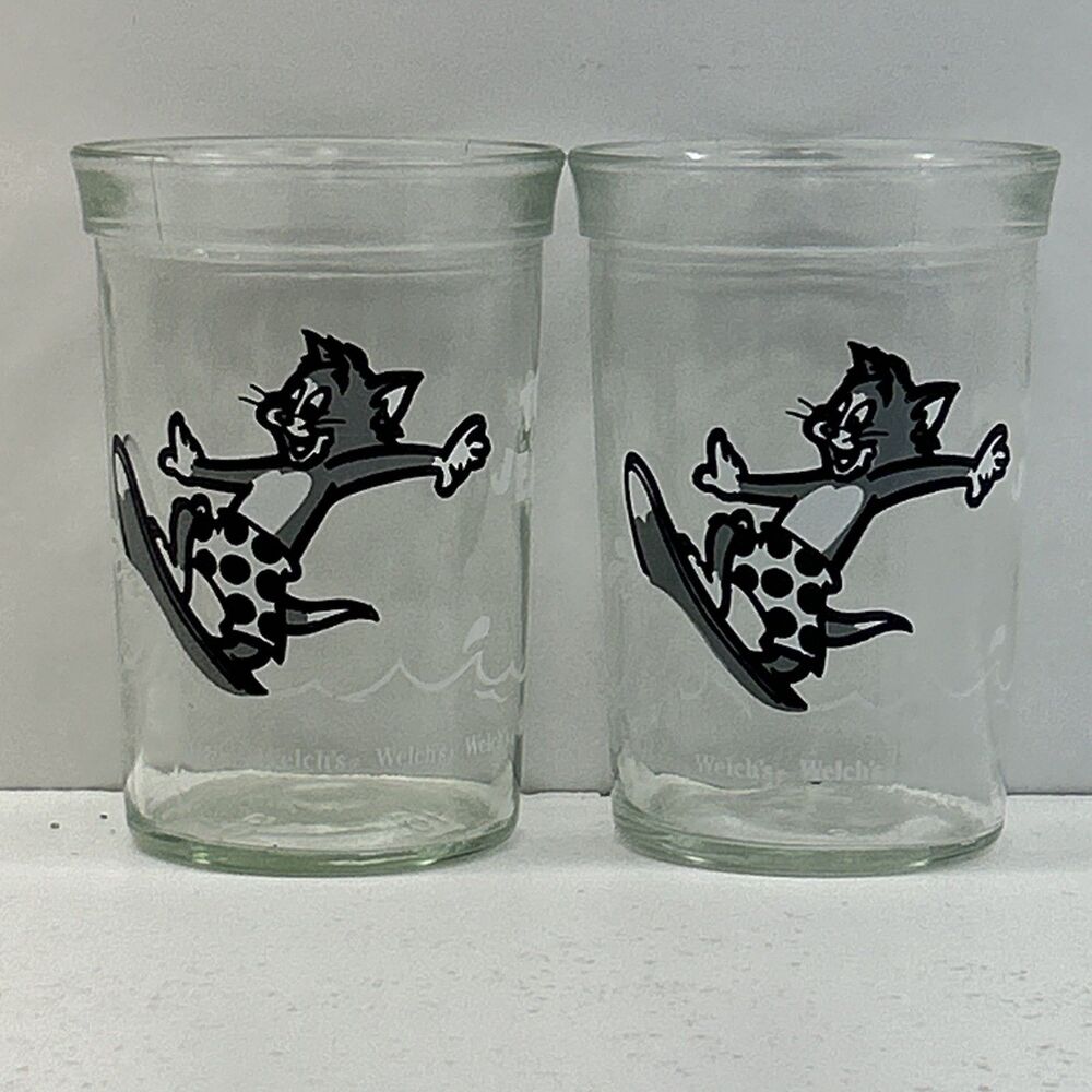 Lot Of 2 - Tom And Jerry Vintage Welch’s 1990 Glasses‎